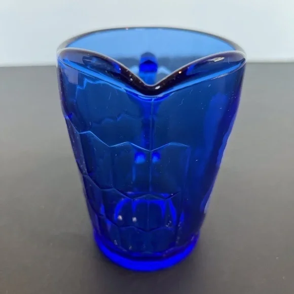 Shirley Temple Miniature Cobalt Blue Glass Cream Pitcher